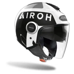 Kask otwarty AIROH HELIOS UP WHITE GLOSS czarny biały szary