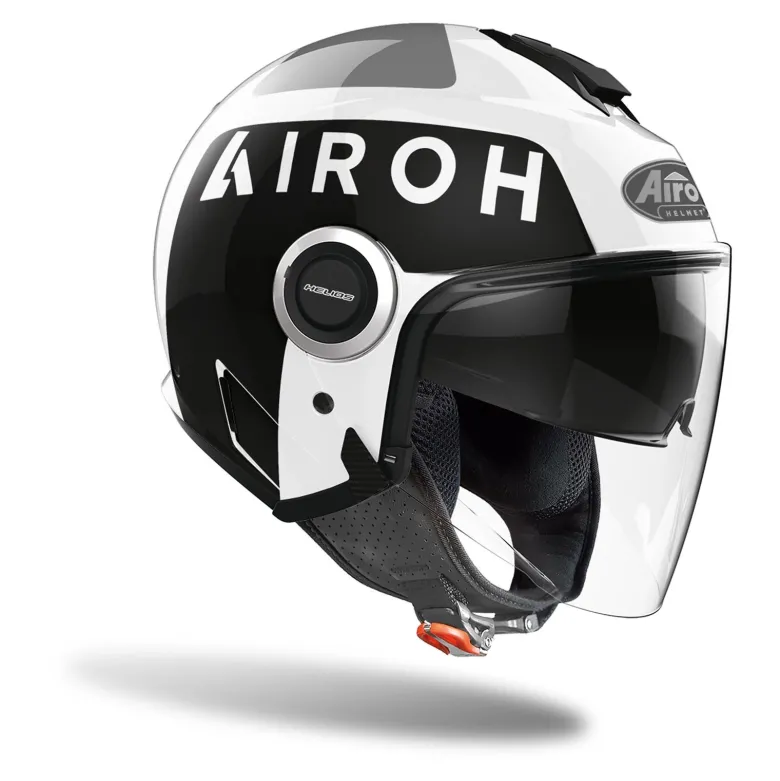 Kask otwarty AIROH HELIOS UP WHITE GLOSS czarny biały szary