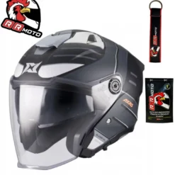 Kask otwarty AXXIS BLAZER SV ROUND B2 MATT czarny szary biały