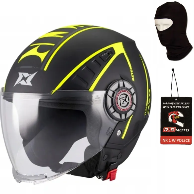 Kask otwarty AXXIS METRO S SIRIS B13 MATT czarny żółty fluo