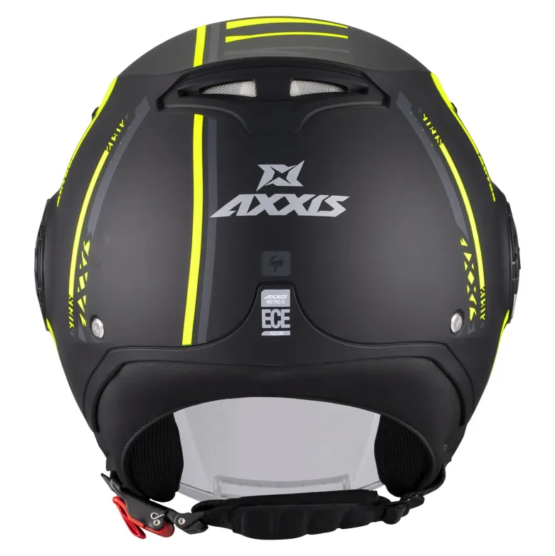 Kask otwarty AXXIS METRO S SIRIS B13 MATT czarny żółty fluo