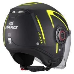 Kask otwarty AXXIS METRO S SIRIS B13 MATT czarny żółty fluo