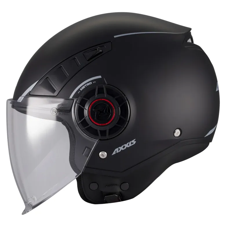 Kask otwarty AXXIS METRO S SOLID V2 A1 MATT BLACK czarny mat
