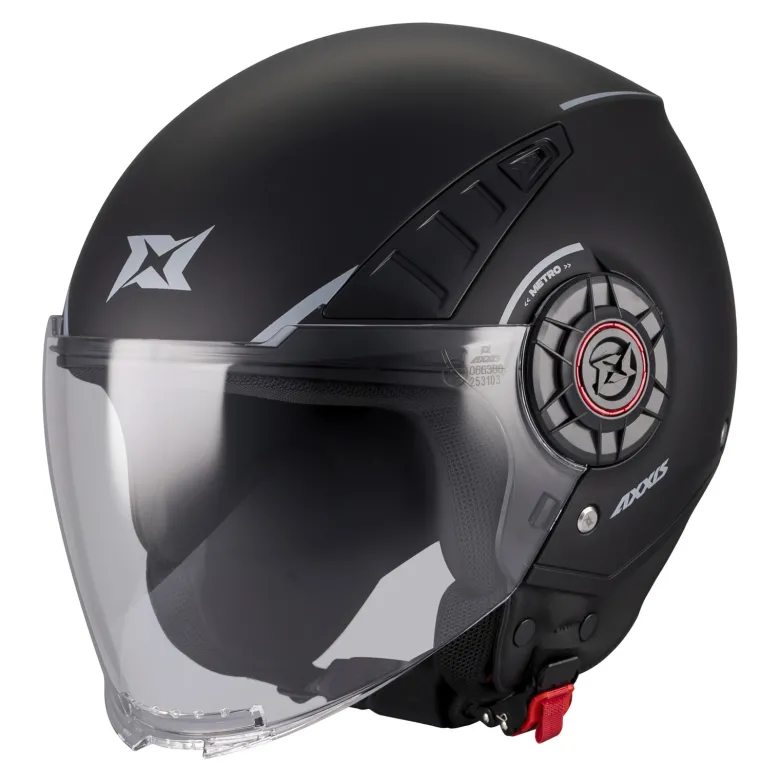 Kask otwarty AXXIS METRO S SOLID V2 A1 MATT BLACK czarny mat