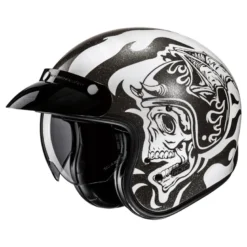 Kask otwarty HJC V31 FLAME WHITE/BLACK biały czarny