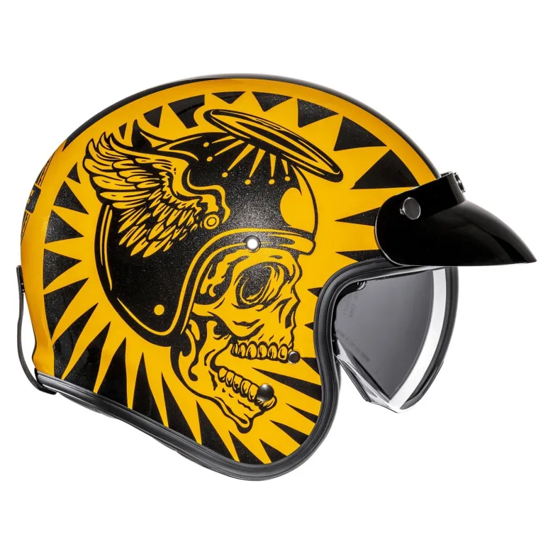 Kask otwarty HJC V31 FLAME YELLOW/BLACK żółty czarny