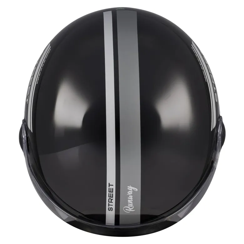 Kask otwarty MT STREET S RUNAWAY BLACK/SILVER czarny srebrny