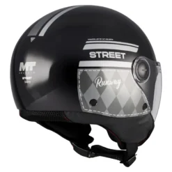 Kask otwarty MT STREET S RUNAWAY BLACK/SILVER czarny srebrny