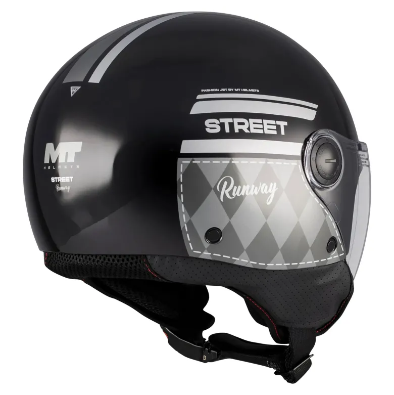 Kask otwarty MT STREET S RUNAWAY BLACK/SILVER czarny srebrny