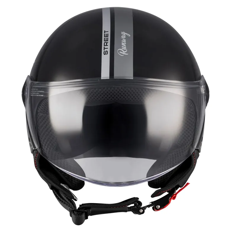 Kask otwarty MT STREET S RUNAWAY BLACK/SILVER czarny srebrny