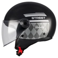 Kask otwarty MT STREET S RUNAWAY BLACK/SILVER czarny srebrny