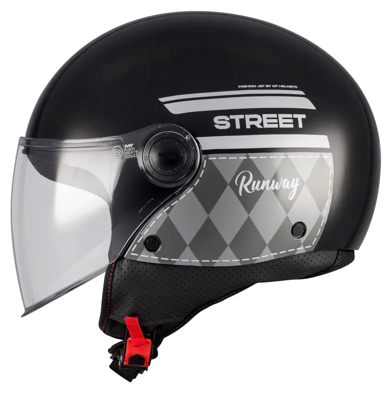 Kask otwarty MT STREET S RUNAWAY BLACK/SILVER czarny srebrny