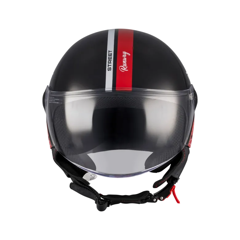 Kask otwarty MT STREET S RUNAWAY BLACK/RED czarny czerwony