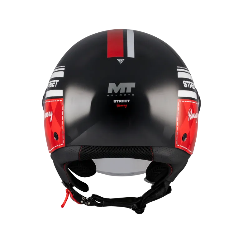 Kask otwarty MT STREET S RUNAWAY BLACK/RED czarny czerwony