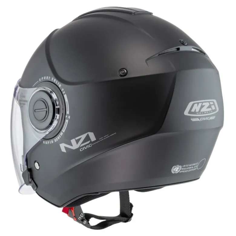 Kask otwarty NZI CIVIC SOLID MATT BLACK czarny mat