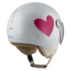 Kask otwarty NZI PASARELA CORAZON ROSA biały czerwony