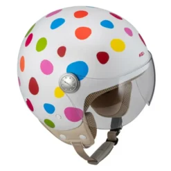 Kask otwarty NZI PASARELA LUNAR MULTICOLOR MATT biały czerwony niebieski różowy żółty