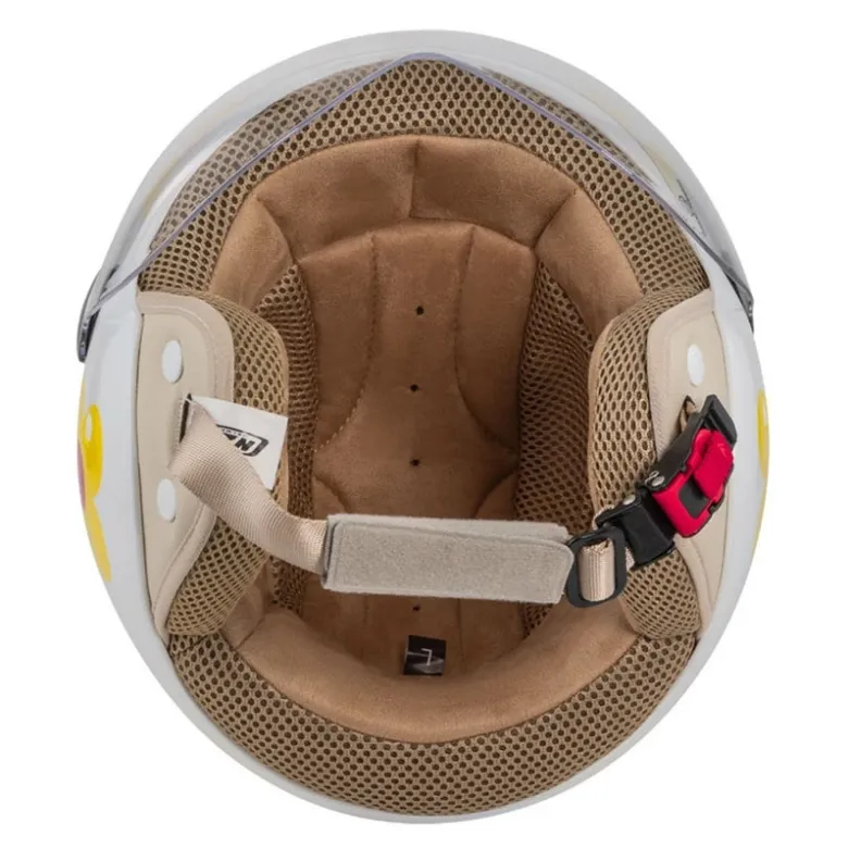 Kask otwarty NZI PASARELA MARGARITAS NARANJA Y ROSA biały czerwony żółty