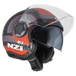 Kask otwarty NZI RINGWAY 2 DUO ANTERA ANTRACITE RED MATT szary czerwony