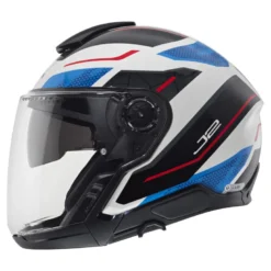 Kask otwarty SCHUBERTH J2 ECE SIGMA BLUE biały niebieski czerwony czarny