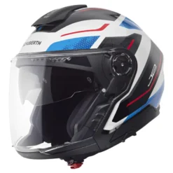 Kask otwarty SCHUBERTH J2 ECE SIGMA BLUE biały niebieski czerwony czarny