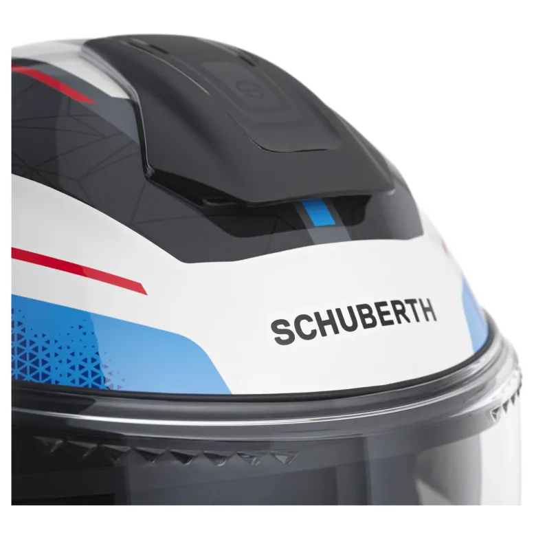 Kask otwarty SCHUBERTH J2 ECE SIGMA BLUE biały niebieski czerwony czarny