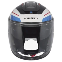 Kask otwarty SCHUBERTH J2 ECE SIGMA BLUE biały niebieski czerwony czarny