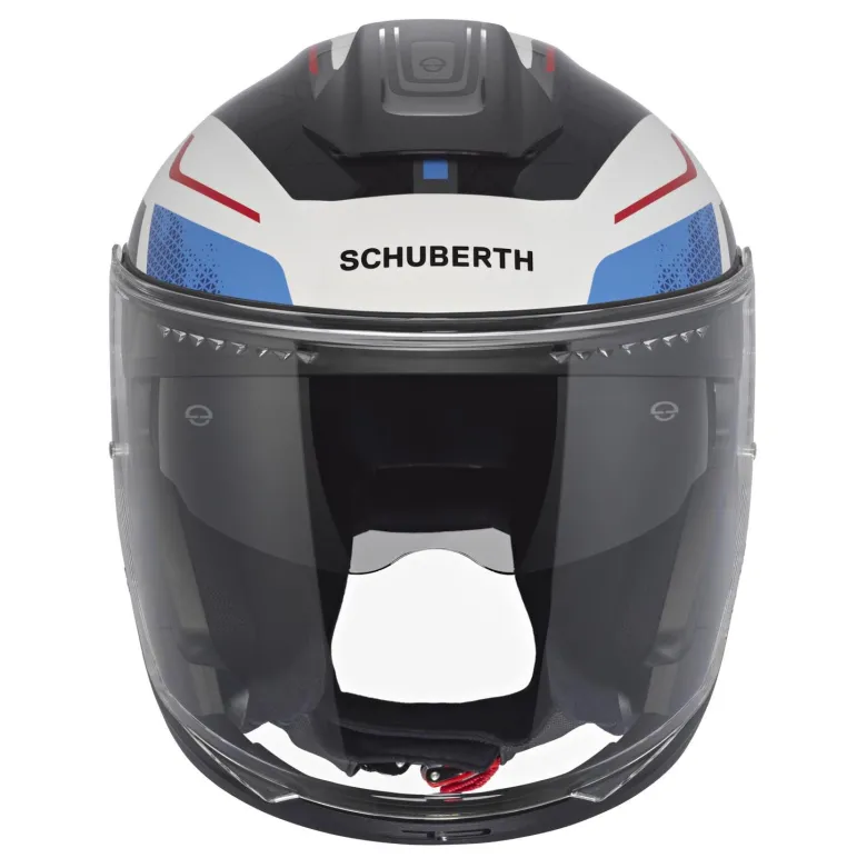 Kask otwarty SCHUBERTH J2 ECE SIGMA BLUE biały niebieski czerwony czarny