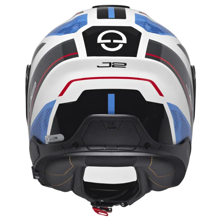 Kask otwarty SCHUBERTH J2 ECE SIGMA BLUE biały niebieski czerwony czarny
