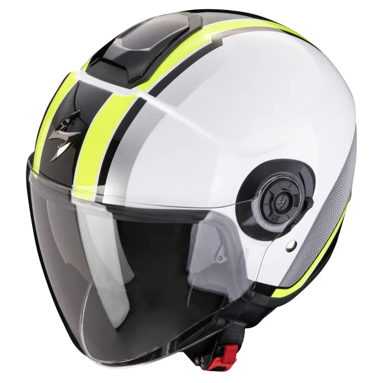 Kask otwarty SCORPION EXO-CITY II VEL WHITE/NEON YELLOW biały żółty fluo