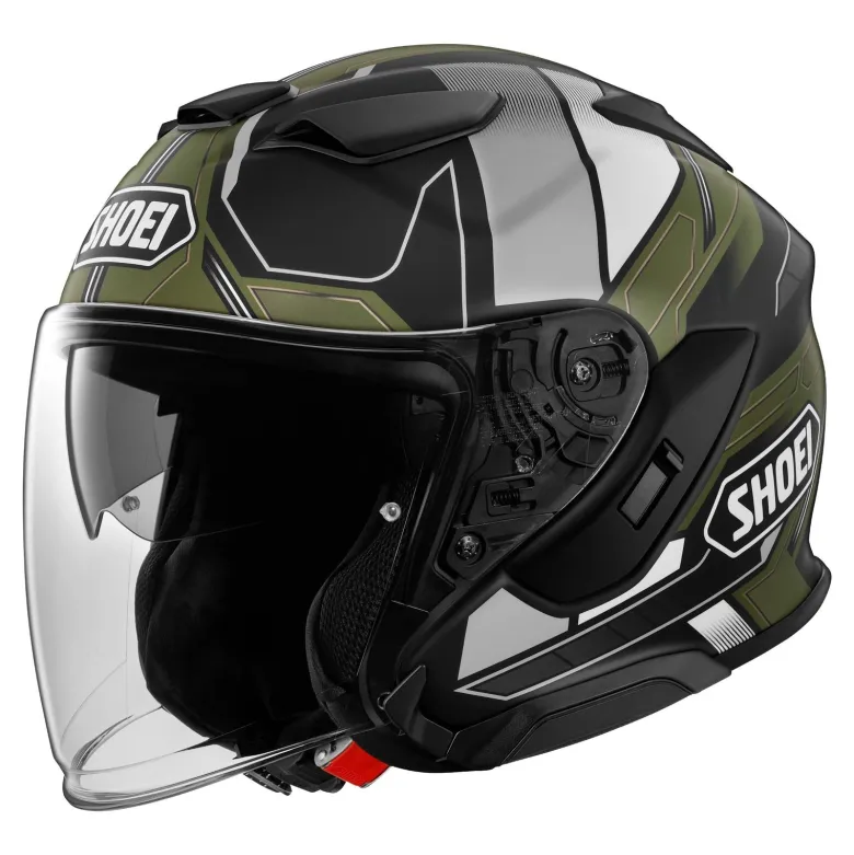 Kask otwarty SHOEI J-CRUISE 3 WHIZZY TC-11 czarny zielony srebrny