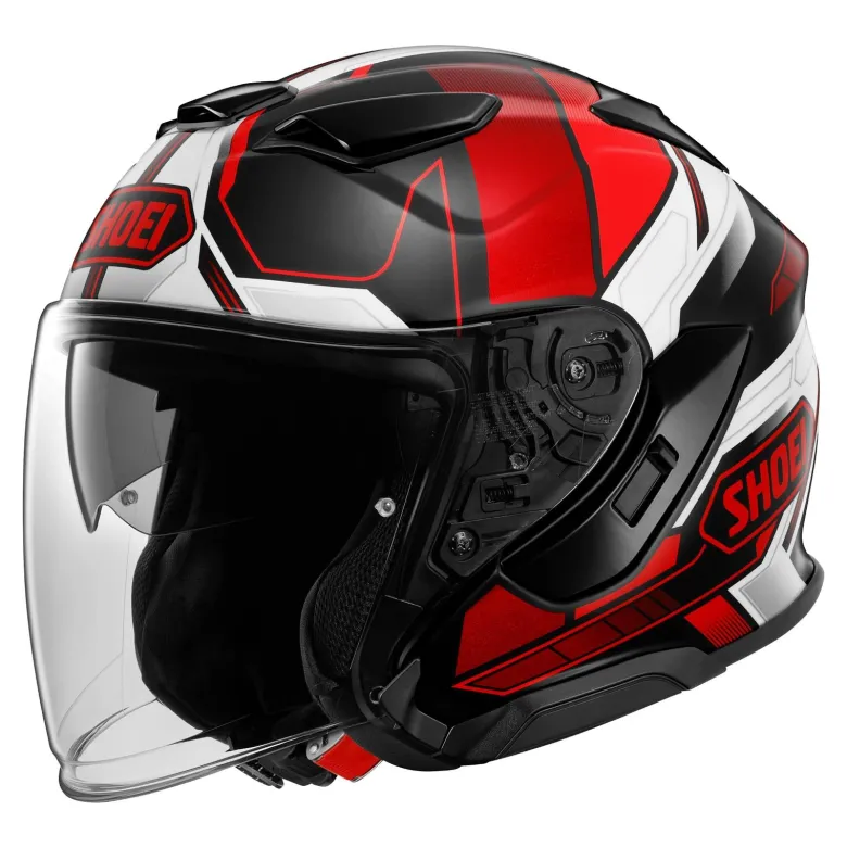 Kask otwarty SHOEI J-CRUISE 3 WHIZZY TC-1 czarny czerwony biały