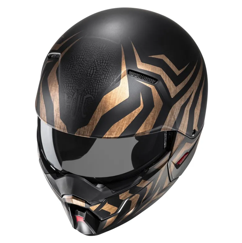 Kask otwarty z wpinaną szczęką HJC I20N THORN BLACK/GOLD czarny złoty
