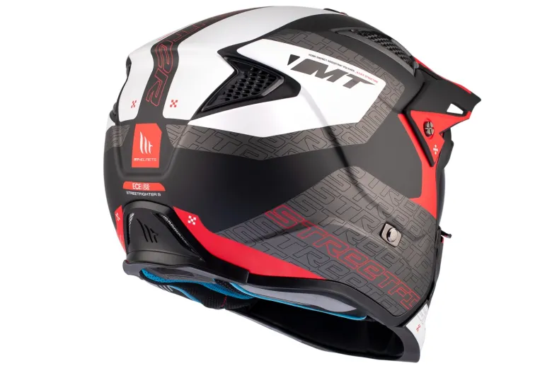 Kask otwarty z wpinaną szczęką MT STREETFIGHTER SV S TOTEM MATT PEARL RED czerwony szary czarny