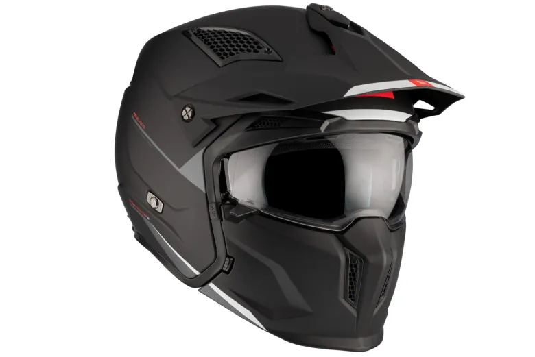 Kask otwarty z wpinaną szczęką MT STREETFIGHTER SV S SOLID MATT BLACK czarny mat