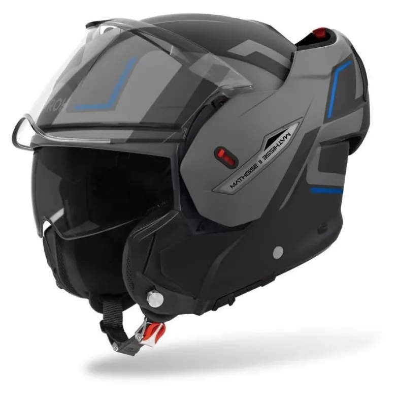 Kask szczękowy AIROH MATHISSE II GENIUS BLUE MATT niebieski szary czarny