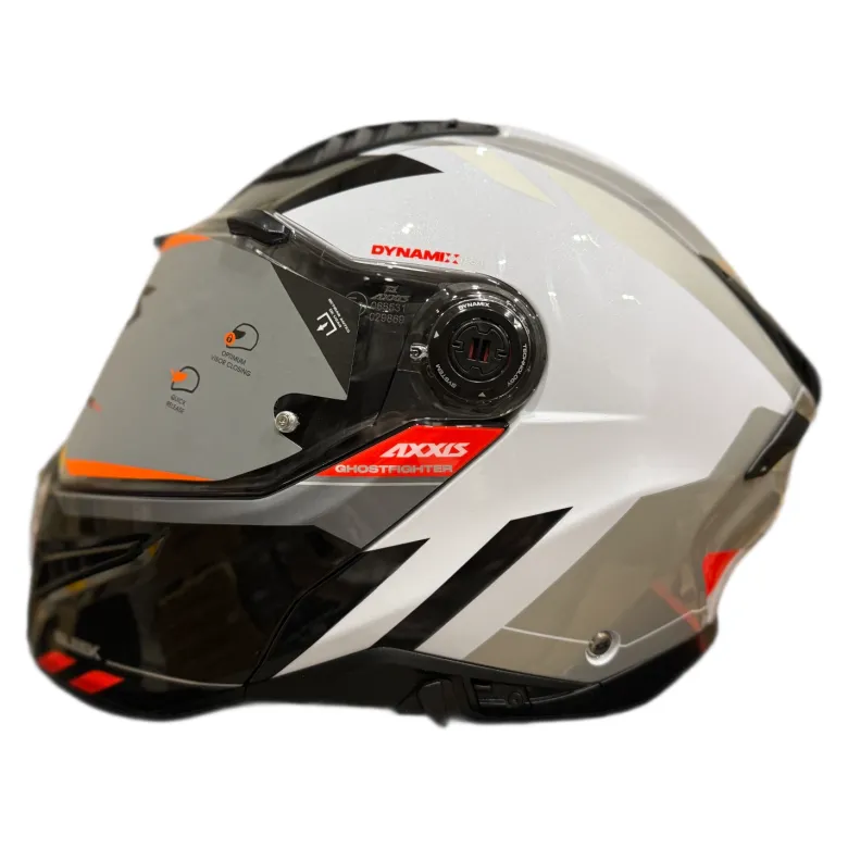 Kask szczękowy AXXIS GHOSTFIGHTER SV SLEEK A2 GLOSS szary grafitowy pomarańczowy fluo