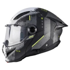 Kask szczękowy AXXIS GHOSTFIGHTER SV D-29 B2 MATT biały żółty fluo szary czarny