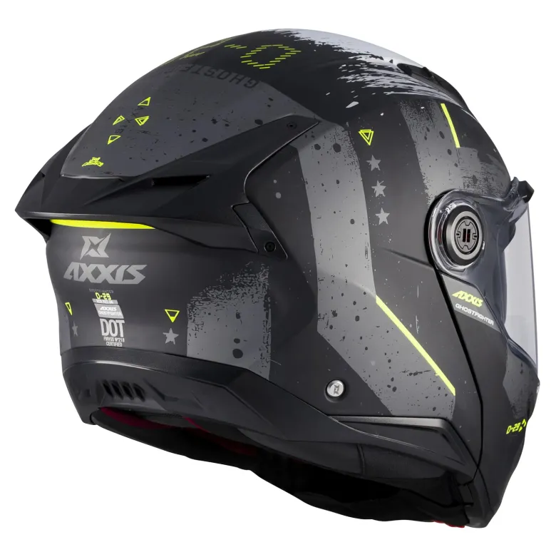 Kask szczękowy AXXIS GHOSTFIGHTER SV D-29 B2 MATT biały żółty fluo szary czarny