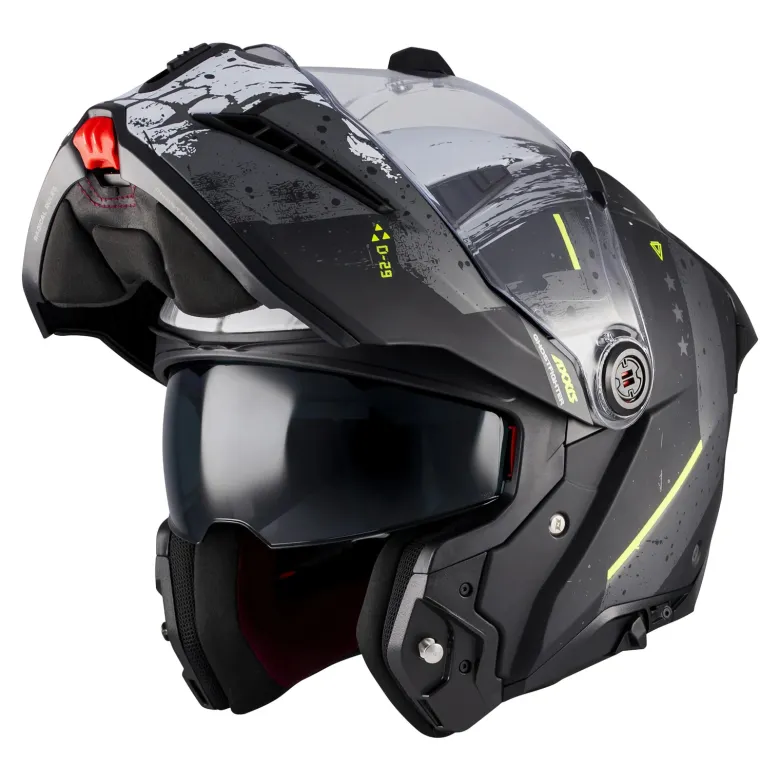 Kask szczękowy AXXIS GHOSTFIGHTER SV D-29 B2 MATT biały żółty fluo szary czarny