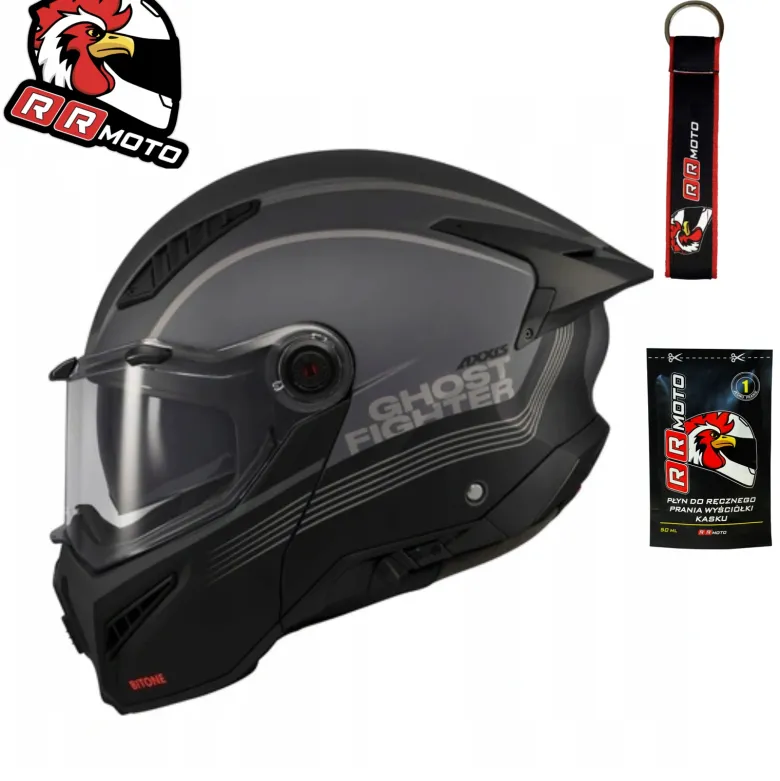 Kask szczękowy AXXIS GHOSTFIGHTER SV BITONE C12 MATT czarny szary