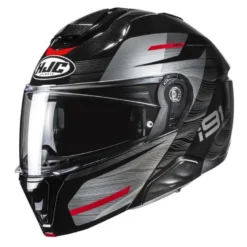 Kask szczękowy HJC I91 DUSK BLACK/RED czarny czerwony