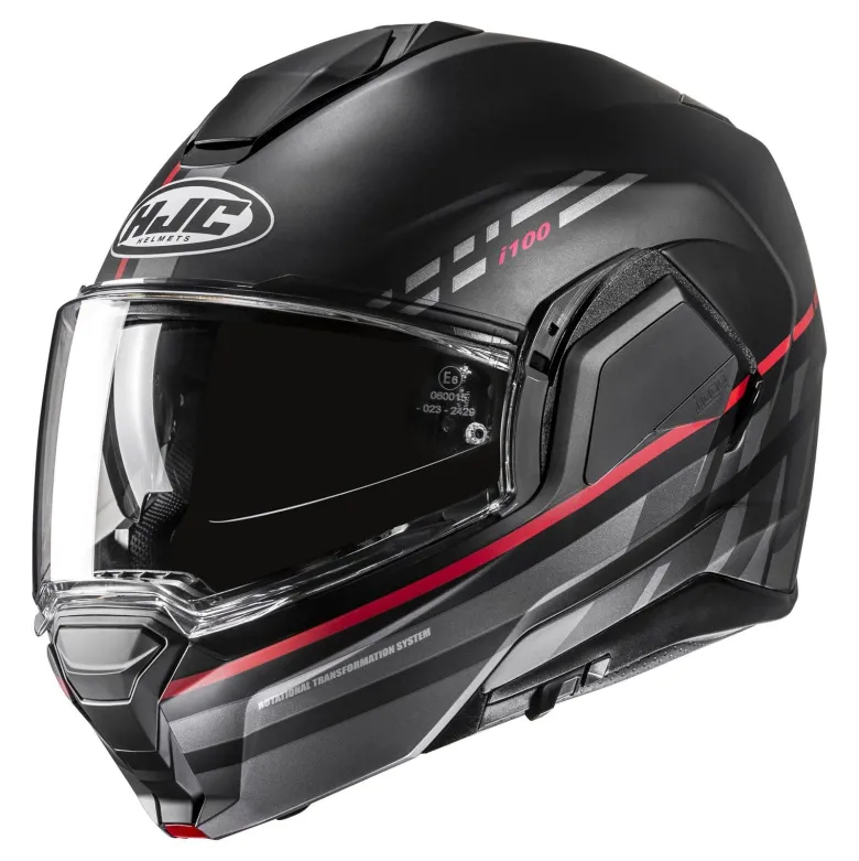 Kask szczękowy HJC I100 SYSMA BLACK/RED czarny czerwony