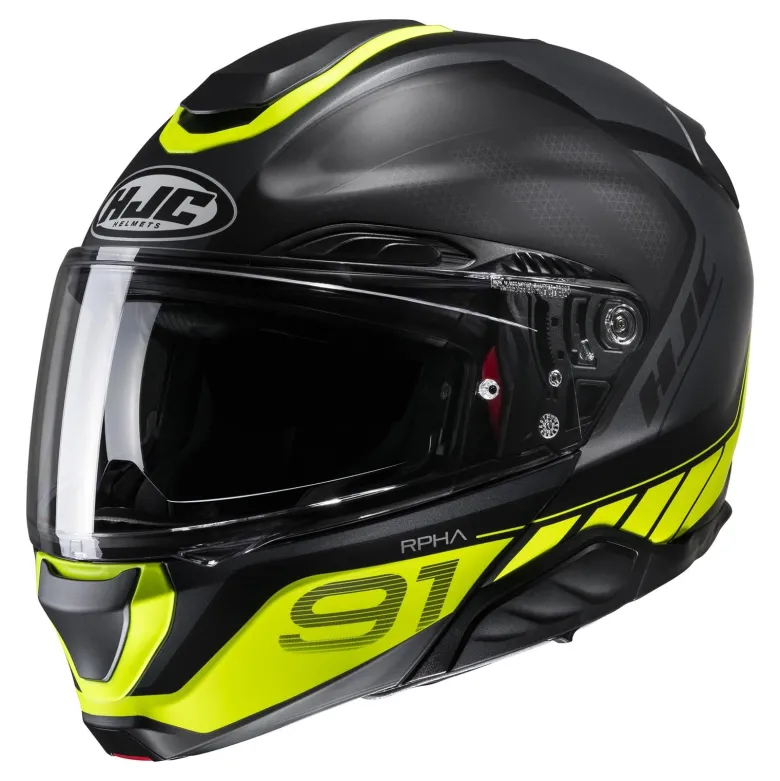 Kask szczękowy HJC RPHA 91 RAFINO BLACK/YELLOW czarny żółty fluo
