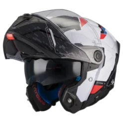 Kask szczękowy MT ATOM 2 SV HIGHLANDS WHITE/BLUE/RED biały czerwony niebieski czarny