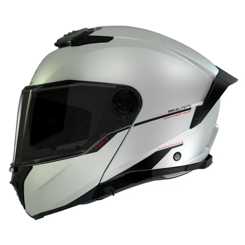 Kask szczękowy MT ATOM 2 SV SOLID GLOSS PEARL WHITE biały