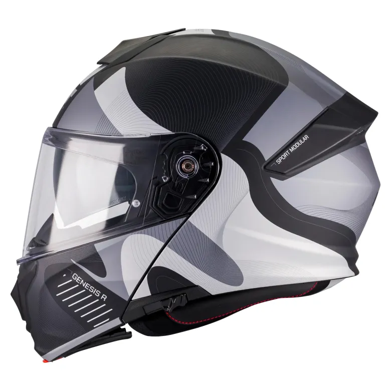Kask szczękowy MT GENESIS R SV LANCER B12 MATT czarny szary biały
