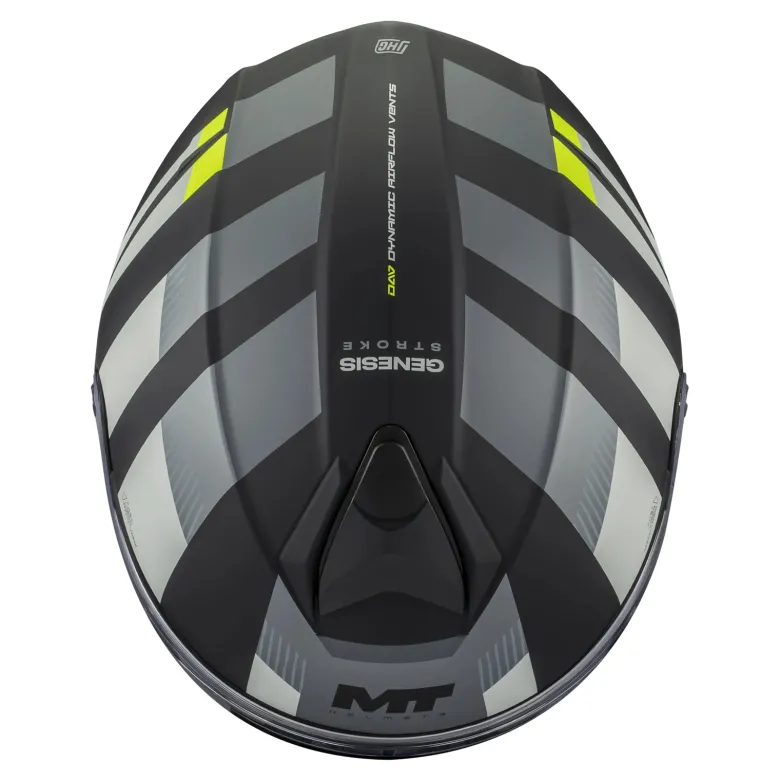 Kask szczękowy MT GENESIS SV STROKE GREY/WHITE/YELLOW BLACK szary biały żółty