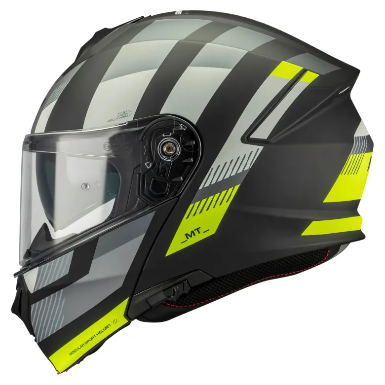 Kask szczękowy MT GENESIS SV STROKE GREY/WHITE/YELLOW BLACK szary biały żółty