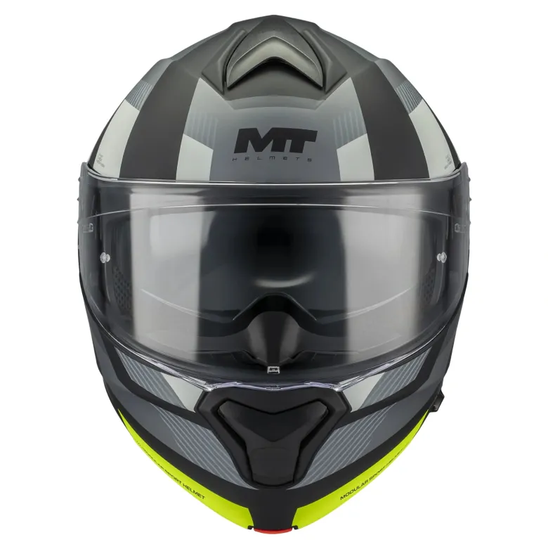 Kask szczękowy MT GENESIS SV STROKE GREY/WHITE/YELLOW BLACK szary biały żółty